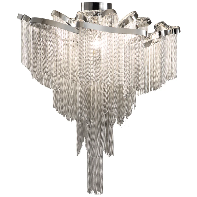 Chain Tassel Ceiling Lamp Stream Light Fixture Aluminum Empire Vintage Hanging Suspension Lustre CA002 | Лампы и освещение