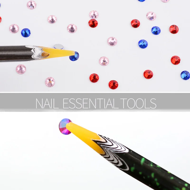 10/5pcs Nail Rhinestone Pickers Self-Adhesive Wax Pencil Nails Diamond Dotting Pen Nail Art Resin Gem/Rhinestone Picker Tools 2