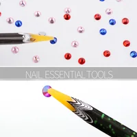10/5pcs Nail Rhinestone Pickers Self-Adhesive Wax Pencil Nails Diamond Dotting Pen Nail Art Resin Gem/Rhinestone Picker Tools 2