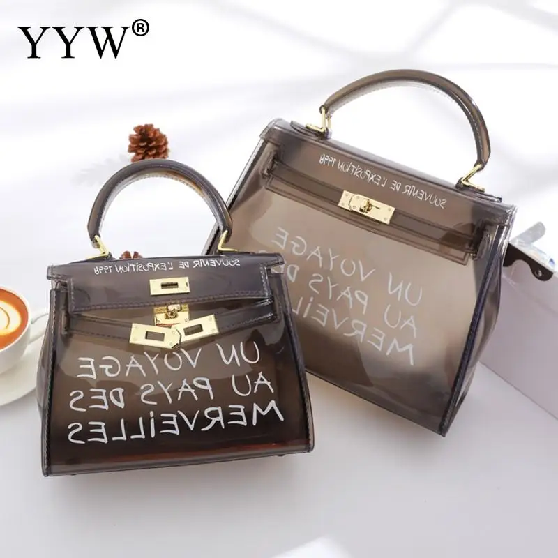 

Clear Transparent PVC Shoulder Bags Women sac a main femme Crossbody Bag Candy Color Women Jelly Bags Purse Solid Color Handbags