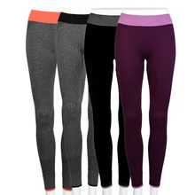 HW2016 Women Sports Cropped Pants Elastic Wicking Force Exercise Female Sports Elastic Fitness Running Trousers Slim Leggings