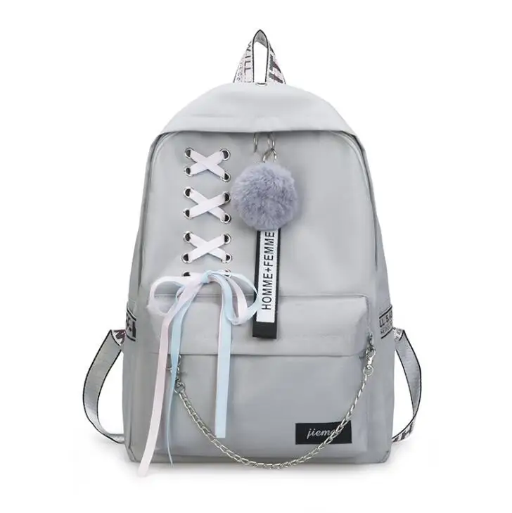 Однотонный школьный ранец для девочек-подростков Женский в стиле колледжа