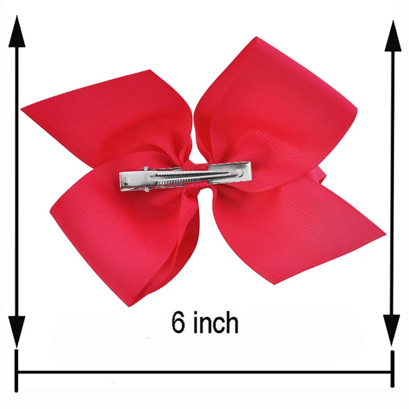 Модные детские заколки для волос с бантом из ленты, 6 дюймов, милые заколки для волос для новорожденных девочек, головные уборы, аксессуары для волос, разные цвета на выбор