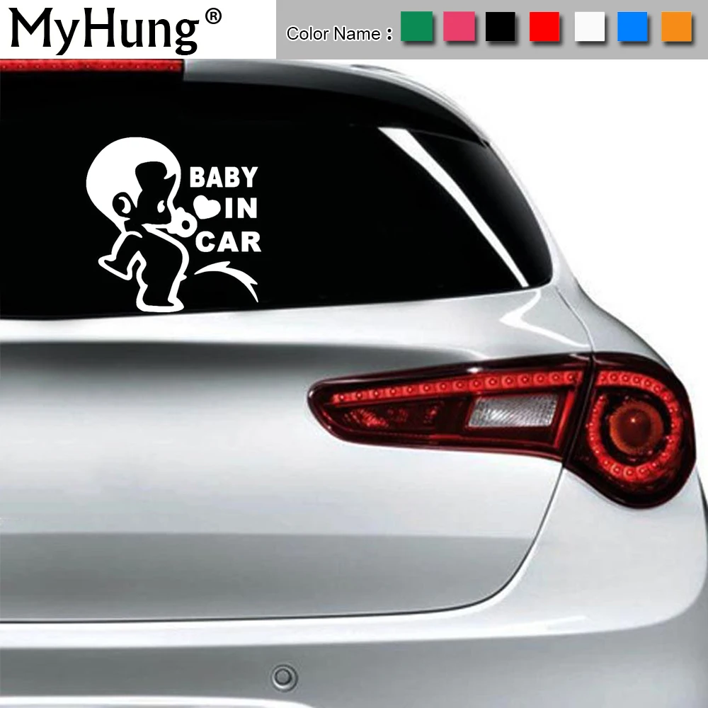 12*12CM BABY IN CAR Cute Fun Child Car Stickers Personalized Custom