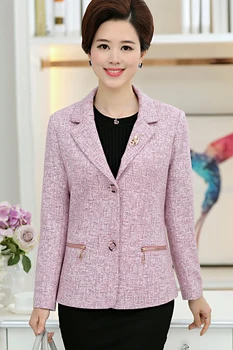 

2017 Autumn Middle-Aged Mother Blazers And Jackets Fashion Single Button Blazer Femenino Ladies Suit Blazer X529