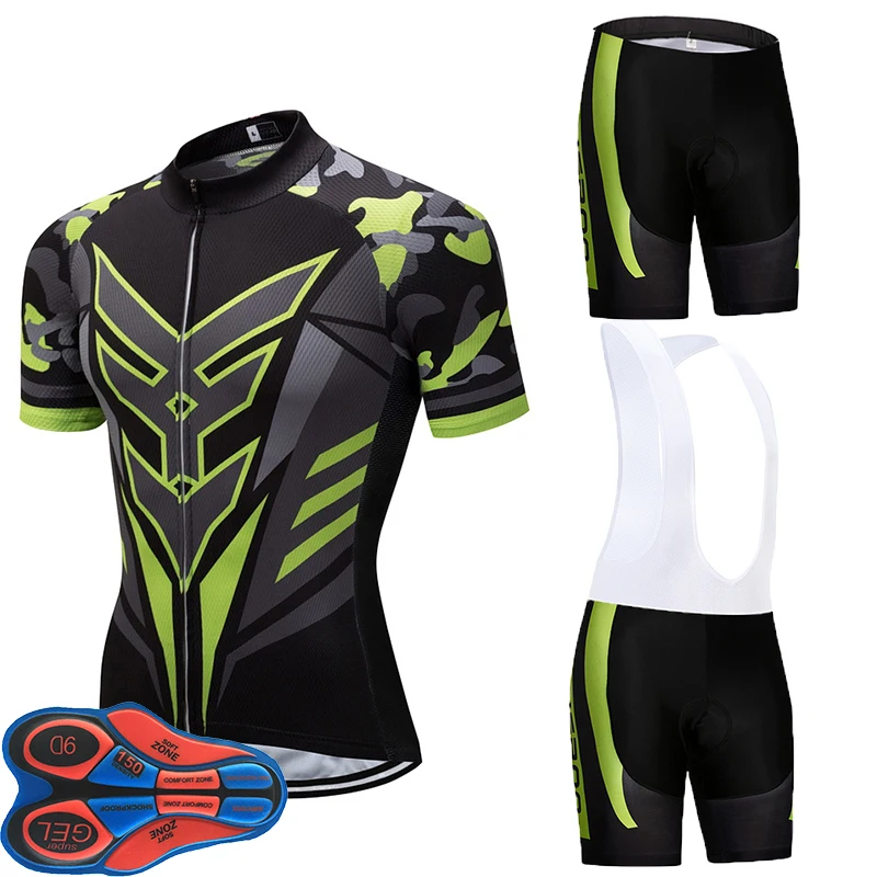2019 GREEN Pro cycling Jersey bike top jersey 9D Gel Pad Ropa Ciclismo