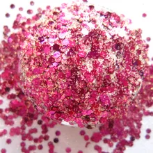 Розовые устойчивые к растворителям блестки пайетки смешанные тонкие блестки для лака для ногтей акрил, свечи, DIY Поставки G493