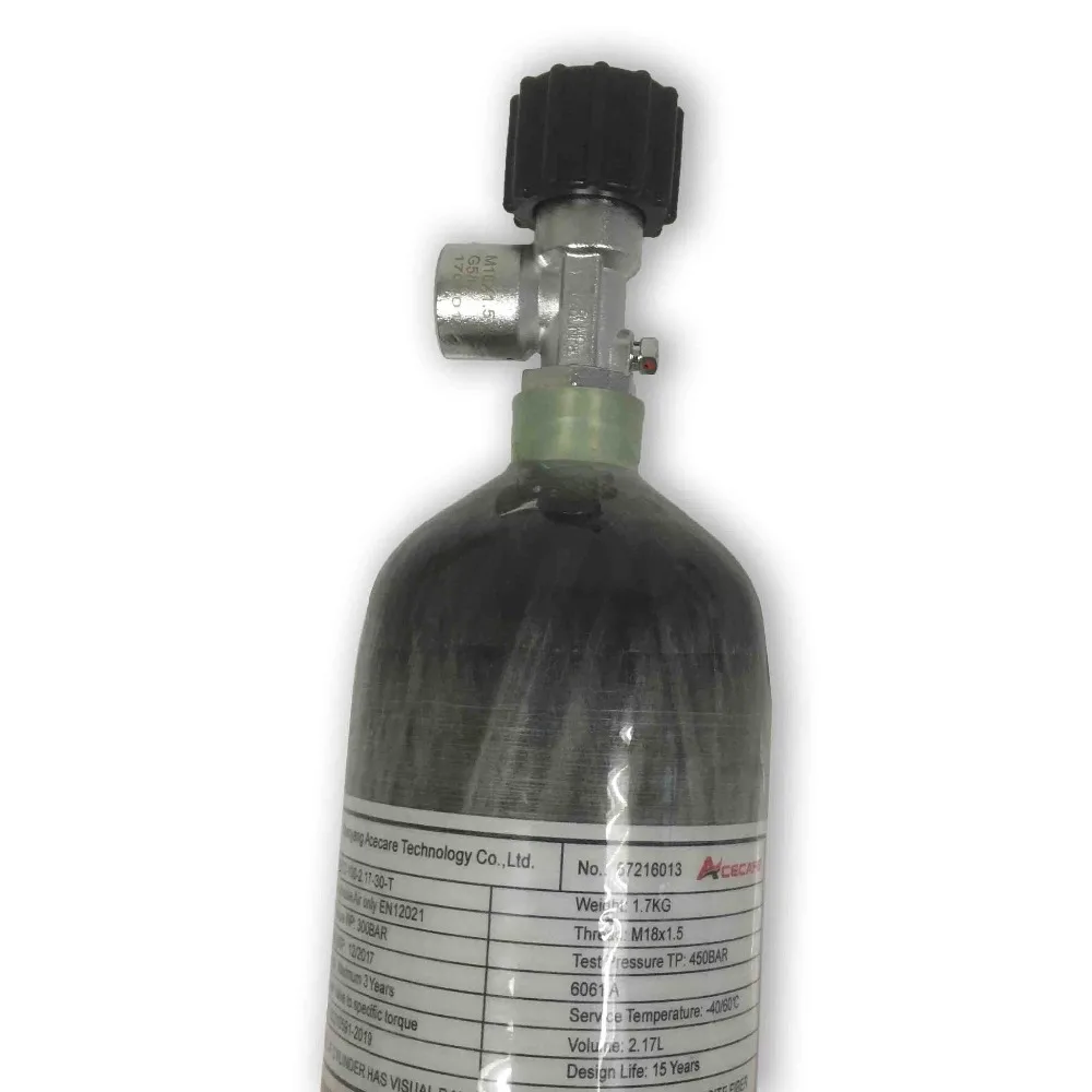Hot Sale 2.17L Air Tank 4500psi 300Bar Composite Gas Cylinder With Valve Oxygen Cylinder Mini Scuba Diving Tank AC121710 Hot Sale 2.17L Air Tank 4500psi 300Bar Composite Gas Cylinder With Valve Oxygen Cylinder Mini Scuba Diving Tank AC121710