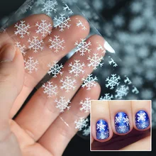 Зимняя Снежинка Фольга для перевода на ногти Рождество дизайн ногтей наклейки DIY маникюр 100 см* 4 см