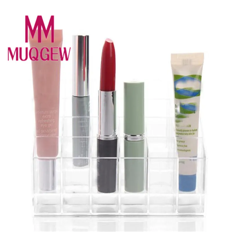 

Crazycity 24 Stand Trapezoid Clear Lipstick Lotion Makeup Holde Maquiagem Make up Organizer Makeup Cosmetic Holder Travel