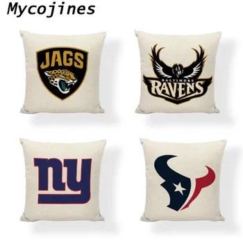 

Rugby Team Cushion Cover 45*45cm Linen Decorative Throw Pillow Covers Car Seat Home Chair Sofa Bedding Decorative Pillowcase