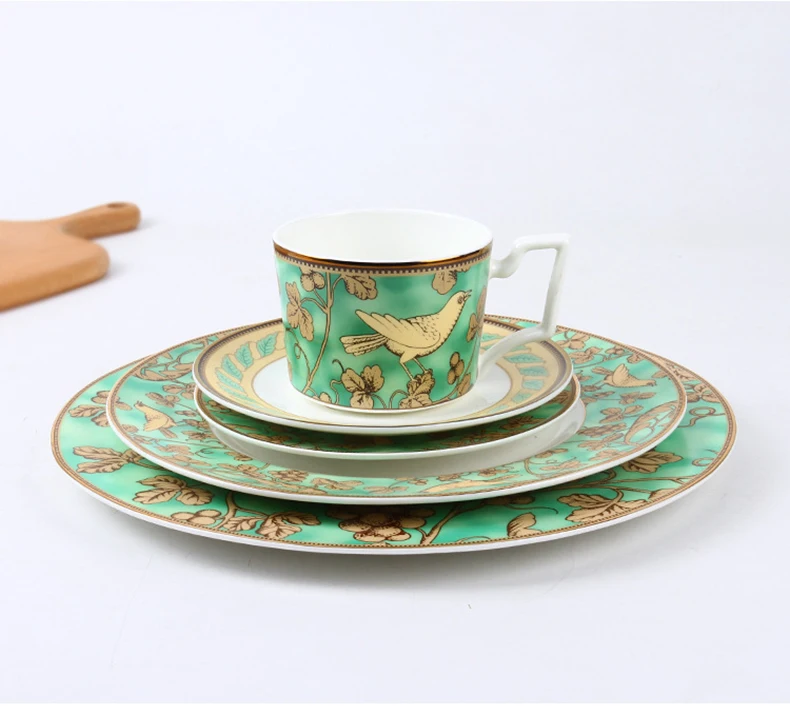 GLLead в западном стиле, керамическая посуда, Обеденный Сервиз, кофейная чайная чашка, фарфоровая посуда, блюдце, нож и вилка, ложка, набор