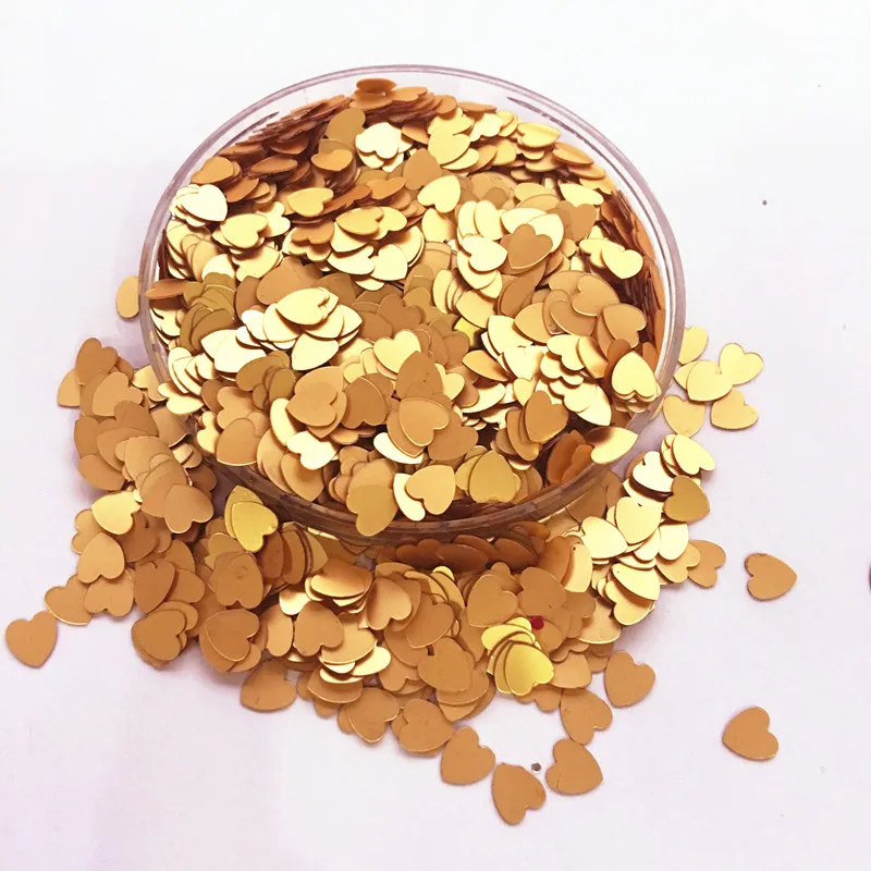 

50g(2000pcs) 6mm Matt Gold Lovely Heart PVC loose Sequins Paillettes for Nail Art manicure/sewing/wedding decoration confetti