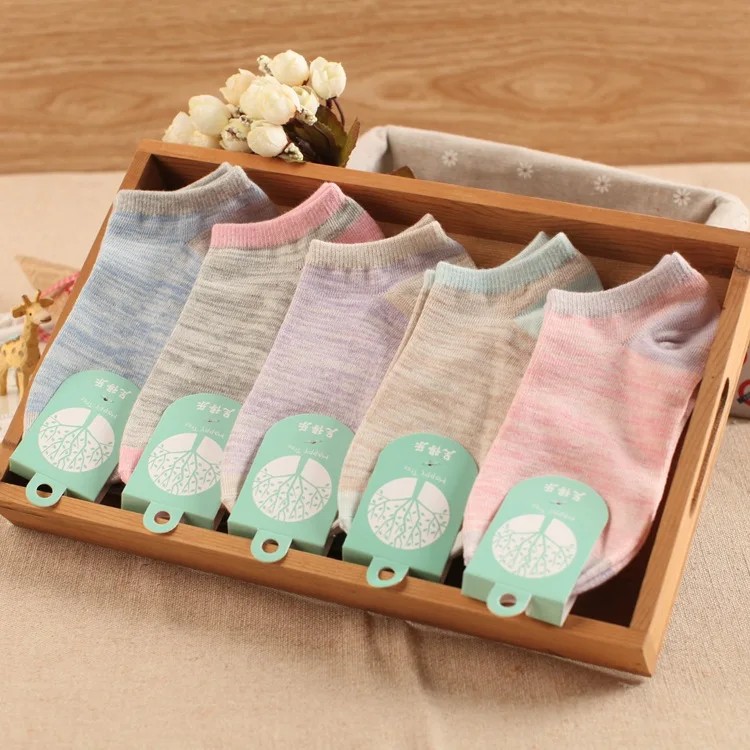 10 pieces= 5 pairs Summer fresh and pure color female ankle socks women pure cotton socks,nice women socks