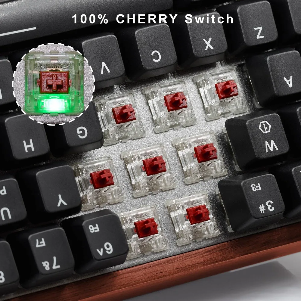Механическая игровая клавиатура MAIDERN RGB компактные 64 клавиши горячего