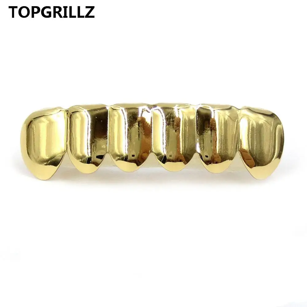 TOPGRILLZ позолоченные хип-хоп ЗУБЫ Grillz Top& Bootom Groll набор с силиконовыми зубами вампира лучший подарок на Рождество - Окраска металла: Gold Bottom