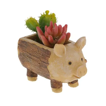 

WINOMO Ladybug Piggy Stump Flower Sedum Succulent Pot Planter Bonsai Box Plant Bed
