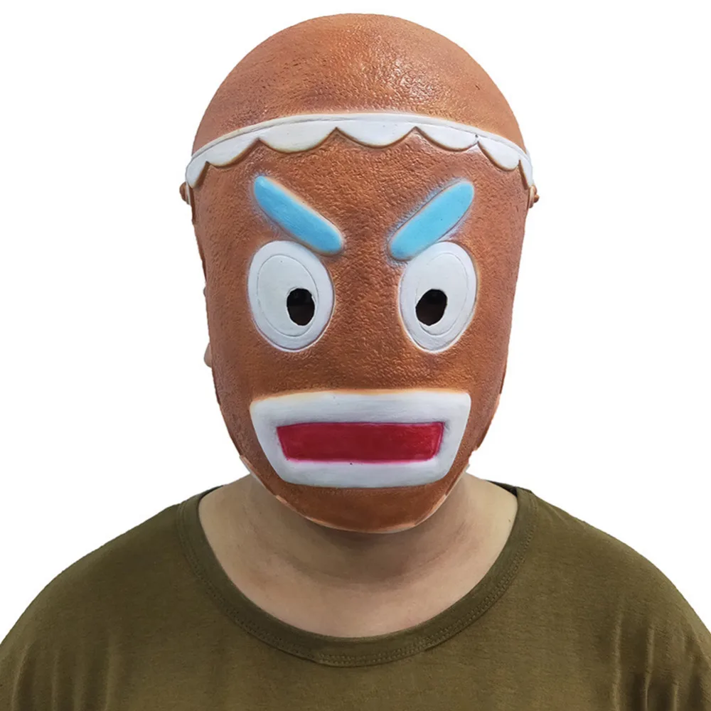 Gingerbread Man Cosplay Mask Adult Party Face Cosplay Latex Mask - black mask with joker mask roblox