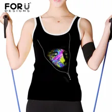 FORUDESIGNS/черные пикантные для женщин укороченный топ безрукавки для эластичные дышащие Фитнес Дамы Холтер Топы корректирующие