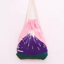 Cute Outdoor Sport Backpack Cotton&linen Storage Bag for Beach Travel Shoes Laundry Makeup Pouch Drawstring Bag for Women Gifts