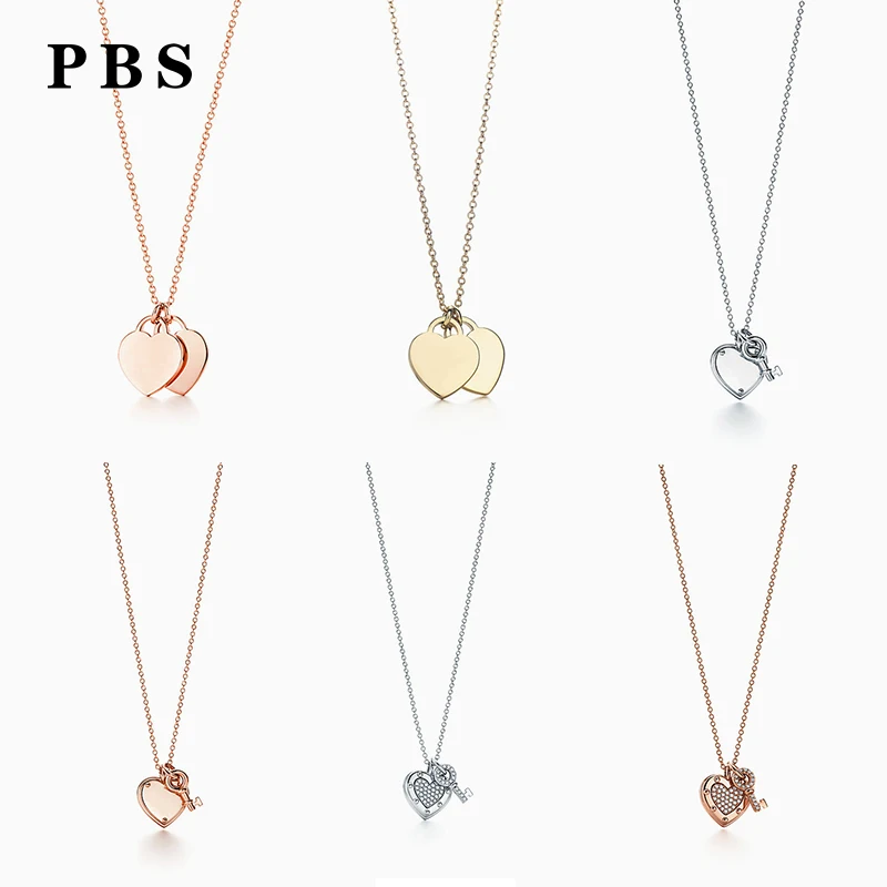 

PBS High-quality 1:1 Exquisite Tiff Jewelry Heart-shaped Necklace Logo Gift First Choice Free Package Manufacturers Wholesale