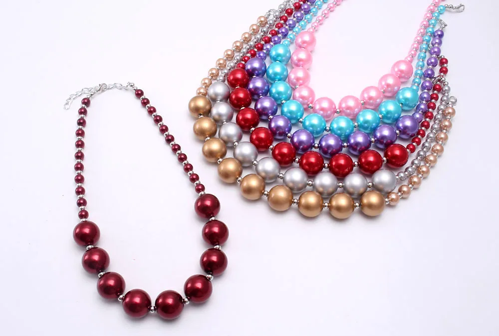MHS. SUN модное массивное ожерелье с бусинами, детское жемчужное ожерелье с бусинами из АБС-пластика для девочек, очаровательное массивное ювелирное изделие, 6 цветов