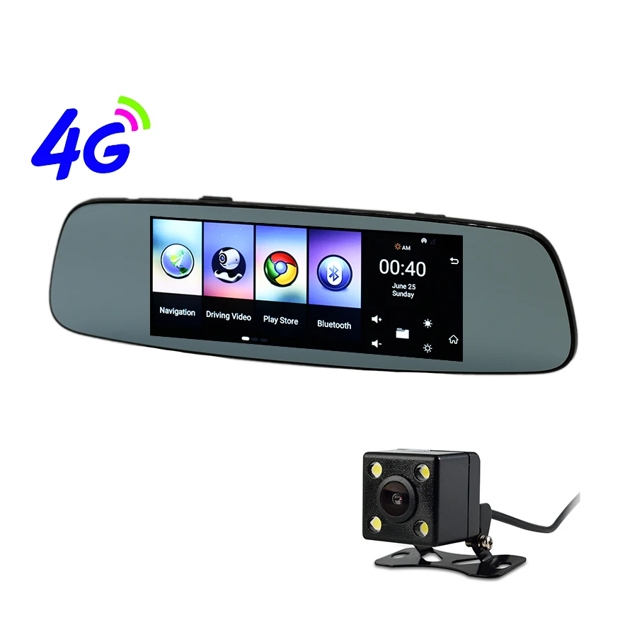 

Otstrive 7 inch 4G Android 5.1 GPS Navigation WiFi Bluetooth Phone Call 1G RAM DVR Rear View Dual Camera Dash Cam Mirror GPS