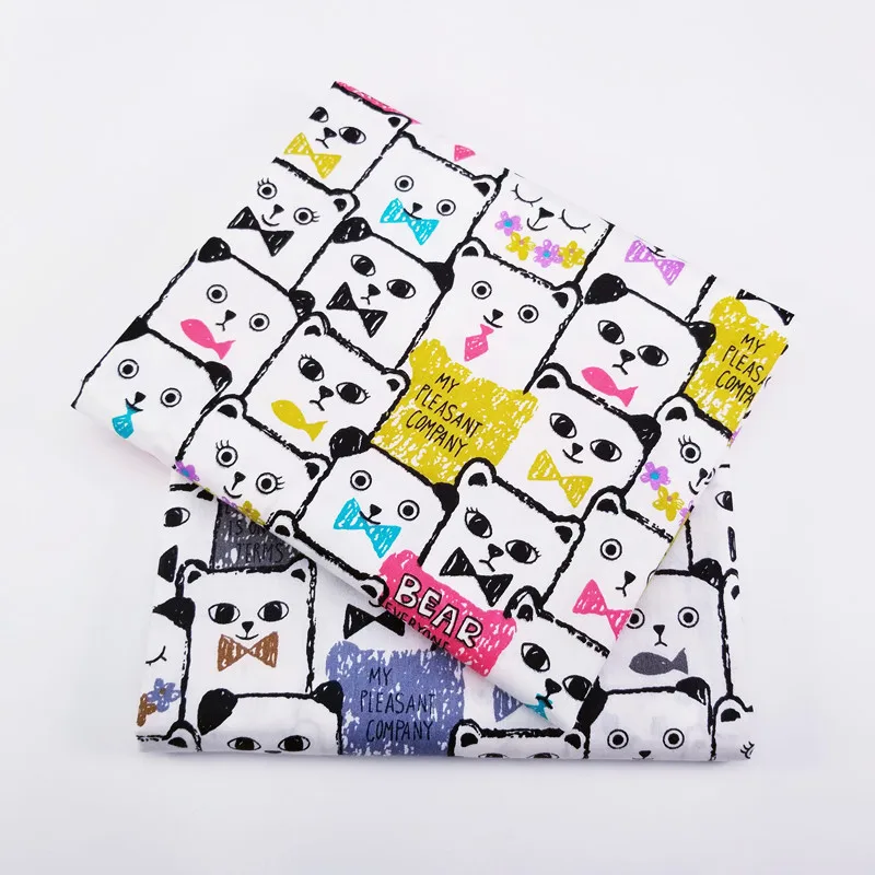 Bear Animal 100% Cotton Quilting Fabric By Half Meter  For Patchwork Quilts Cushions Patchwork Telas Sewing Tissue DIY Crafts