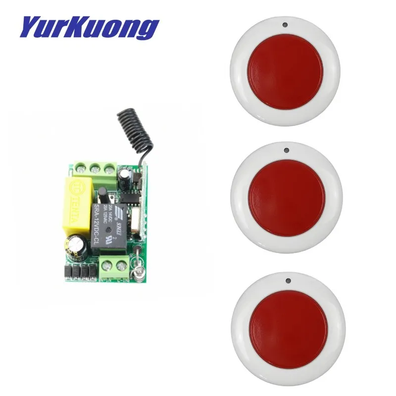 

Round MINI Remote Transmitter Sticky on wall on anwhere AC 220V 1 channel Receiver Light Lamp LED Bulb for home kitchen bedroom