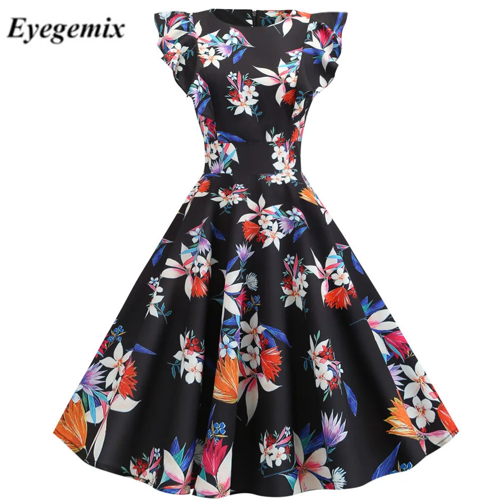 Женское летнее платье в стиле ретро 50 s 60 Robe Femme Rockabilly Pinup повседневные элегантные