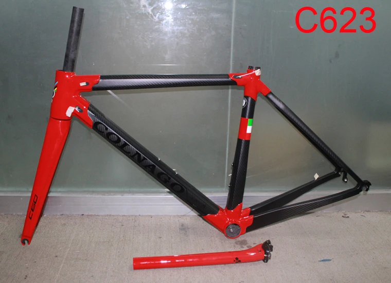 Discount Black Red Colnago C60 bike frame 3K Carbon Road Frame fit both di2 mechanical Group C628 color racing bicycle Frame 17