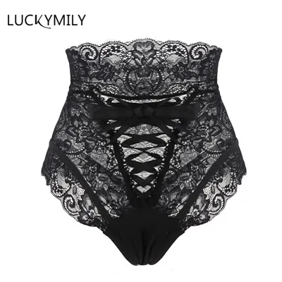 Luckymily 2018 соблазнительные женские трусики Высокая Талия кружевные стринги и г