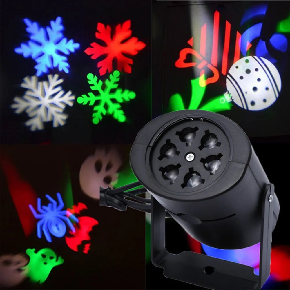 LED الجنية أضواء ندفة الثلج الصمام تتحرك رئيس ضوء المرحلة المشهد العارض مصباح ليزر لعيد الميلاد كشاف إضاءة للحفلات حديقة في الهواء الطلق