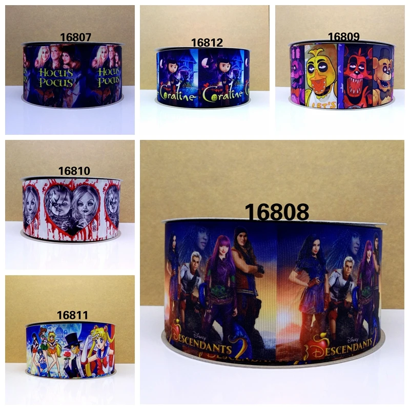 

Free shipping 50 yard Descenants printed grosgrain ribbon 16808