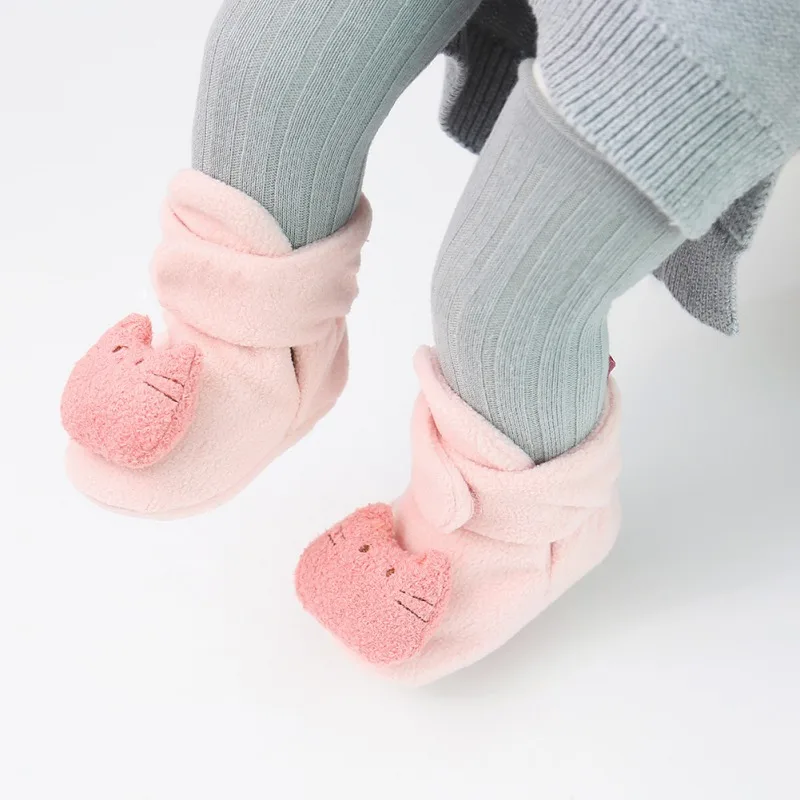 

Newborn Baby Autumn Winter Shoes Cute Cartoon Warm Baby Boots 0-18M Infant Plus Cotton Thickening Cartoon Toddler Moccasins