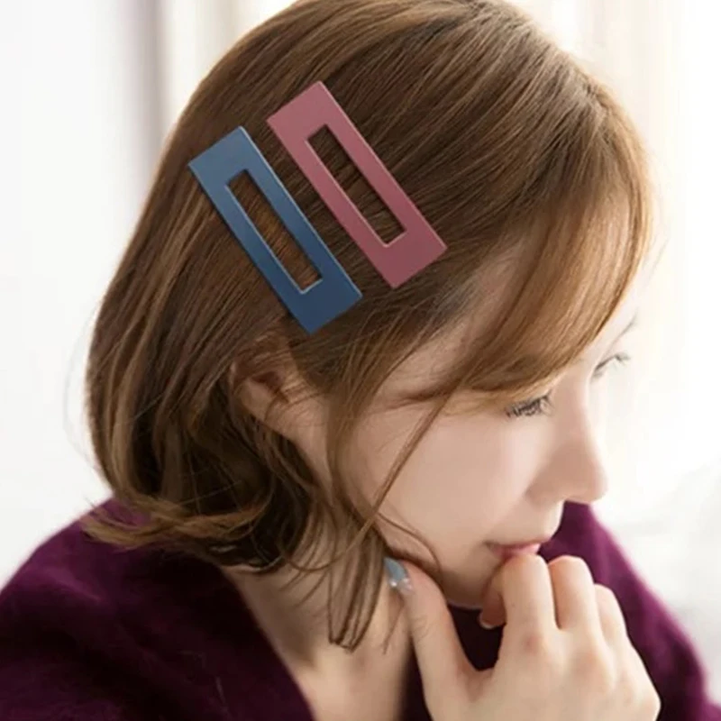 Аксессуары для волос акрил прямоугольные цвета скраб эллипс подарки корейский BB зажимы изящная бахрома 1 шт/2 шт карамельный цвет