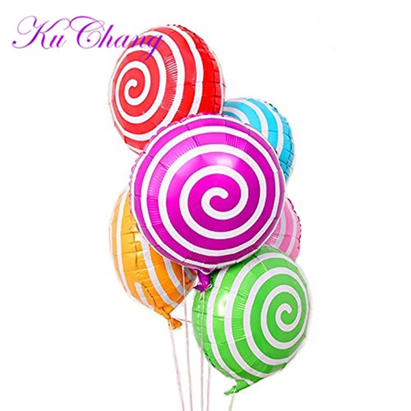 6 шт. 1" Красочные леденцы шары сладкие конфеты фольги шары спираль майларовые шары для вечерние украшения