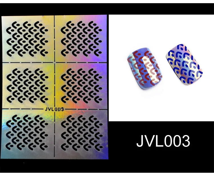 Лазерные полые виниловые наклейки для ногтей наклейки-трафарет руководство по переводу шаблон Сердце Звезда рыба дизайн ногтей наклейки ногтевая декоративная наклейка