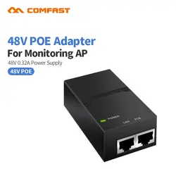 COMFAST POE инжектор для видеонаблюдения IP камера США или ЕС мощность более инжектор Ethernet коммутатор Ethernet адаптер 48 В в 0.32A
