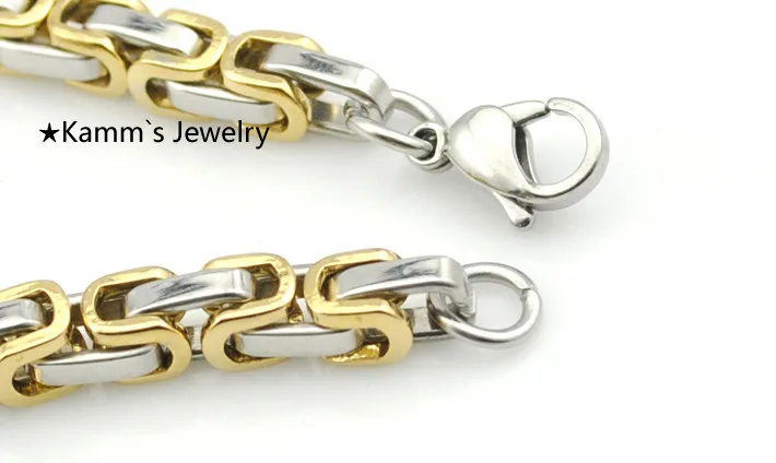 kaybetmek para promosyon moda 4 5mm genislik erkekler kolye zincir baglanti bizans gumus altin kolye erkekler taki kn014