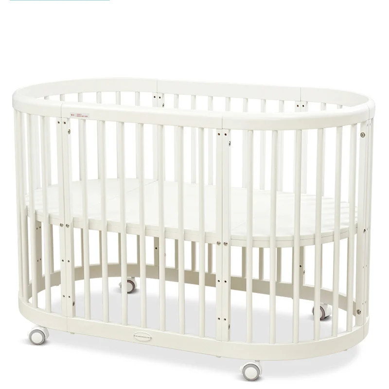 Murah Merek Baby Bed Ramah Lingkungan Boks Bayi Putaran Uni Eropa Gaya Multifungsi Bayi Permainan Bed Solid Wood Circular Tempat Tidur Meja Kursi