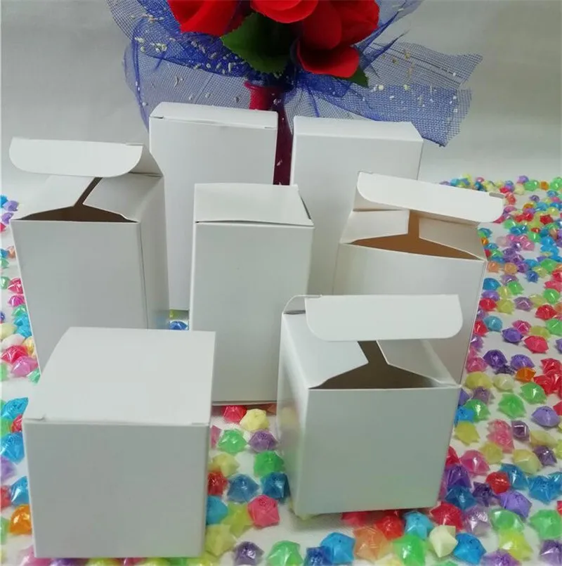 50pcs White Kraft Paper Box Small Gift Boxes for Candy Jewelry Party