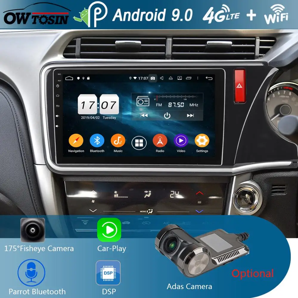 Perfect 10.1" IPS 8Core 4G+64G Android 9.0 Car DVD GPS Radio Multimedia Player For Honda City 2014 2015 2016 2017 2018 CarPlay Parrot BT 0 Perfect 10.1" IPS 8Core 4G+64G Android 9.0 Car DVD GPS Radio Multimedia Player For Honda City 2014 2015 2016 2017 2018 CarPlay Parrot BT 0