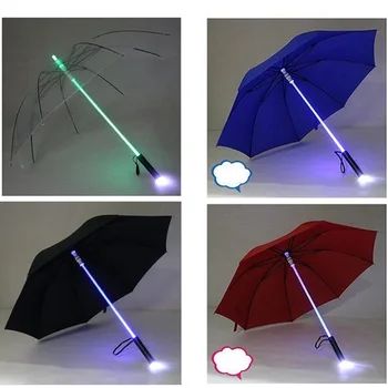 

LED Light Rain Umbrella LED Flash Umbrella Safety Fun Blade Runner Night Protection 4 Colors W7997
