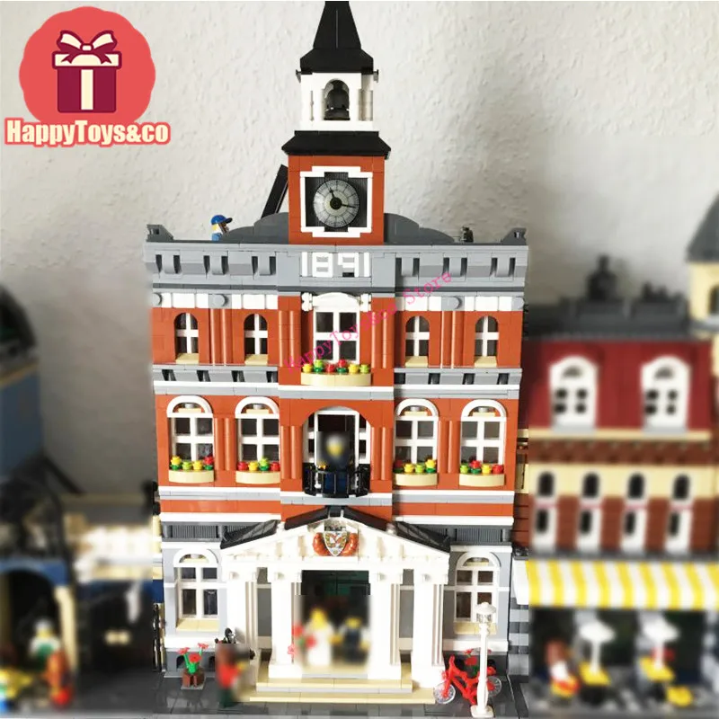 Street Scene series 10224 2859Pcs The town hall toys For Children Gift