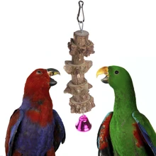 Новые Натуральные Деревянные игрушки для птиц, попугаев, дрессировка, Жевательная клетка, вогнутая выпуклая клетка