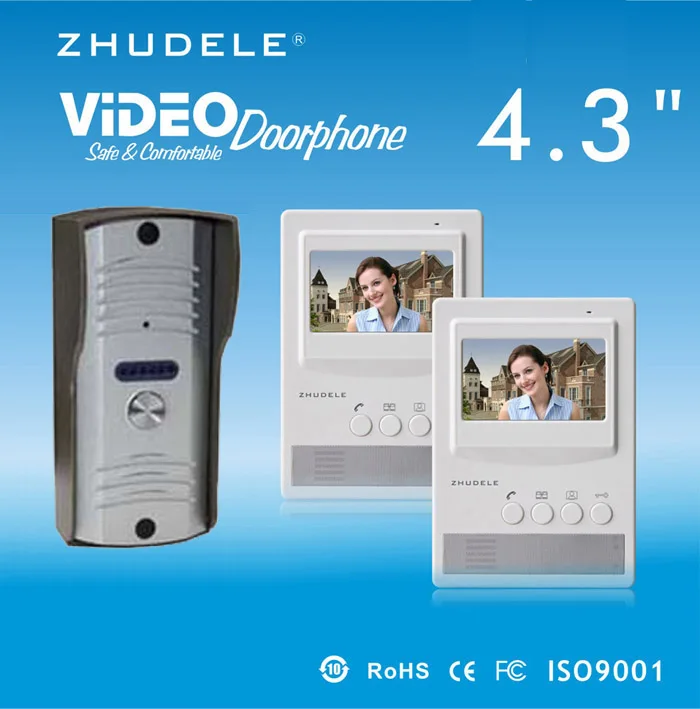 Домашняя система безопасности ZHUDELE домофон видеодомофон ЖК мониторы 2x4 3 дюйма +