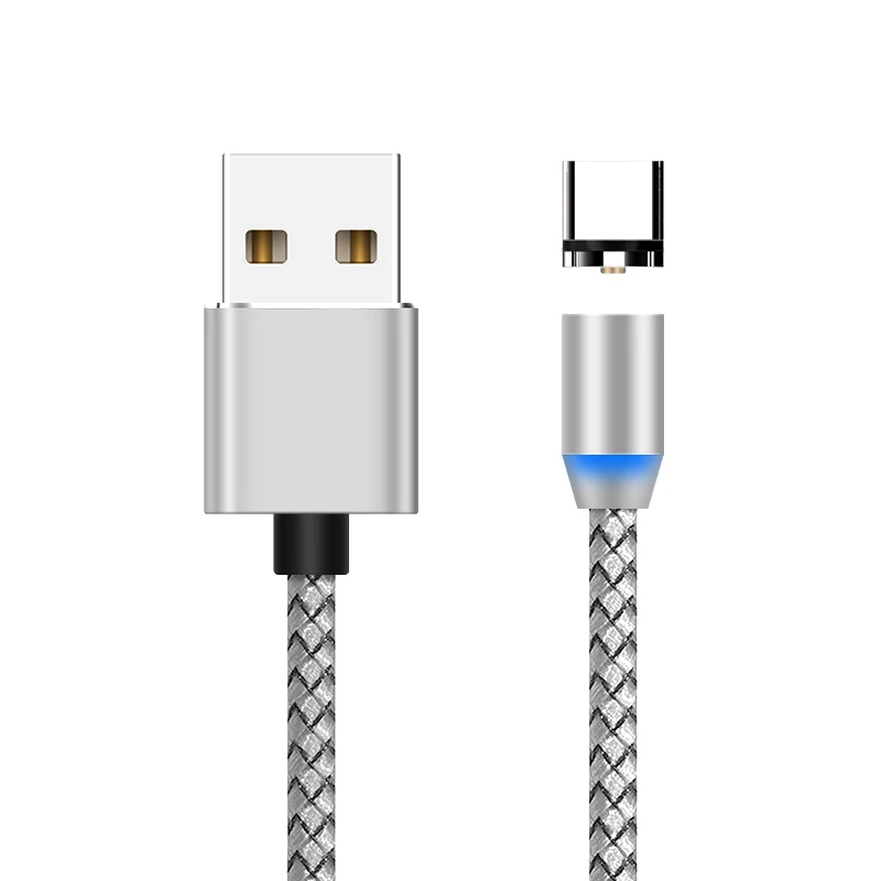 KingFriend Magnetic USB Cable Fast Charging USB Type C Cable Magnet Charger Data Charge Micro Cable Mobile Phone Cable USB Cord - Цвет: For Typec Gray