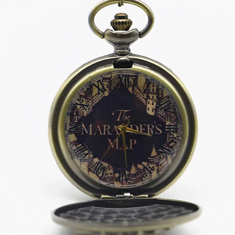 Бронза стимпанк Мародеры Карта кварцевые карманные часы с подвеской ожерелье мужские Wo мужские s часы подарок# XH3001