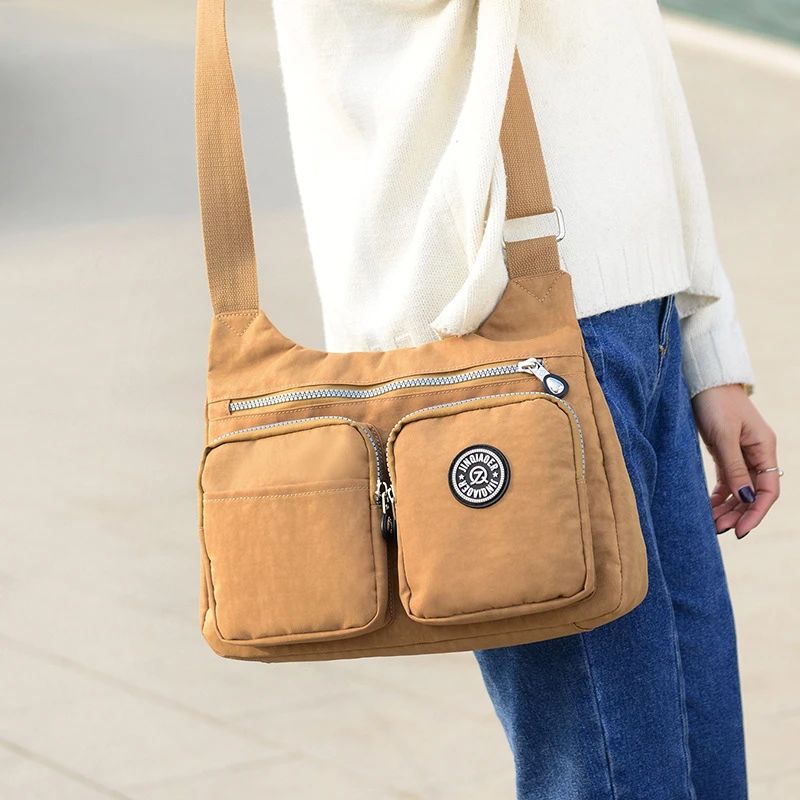 

Jinqiaoer Women's Bag Brand Trend Waterproof Nylon Bag Lightweight Leisure Multi-pocket Shoulder Bag Leisure Women's Bag